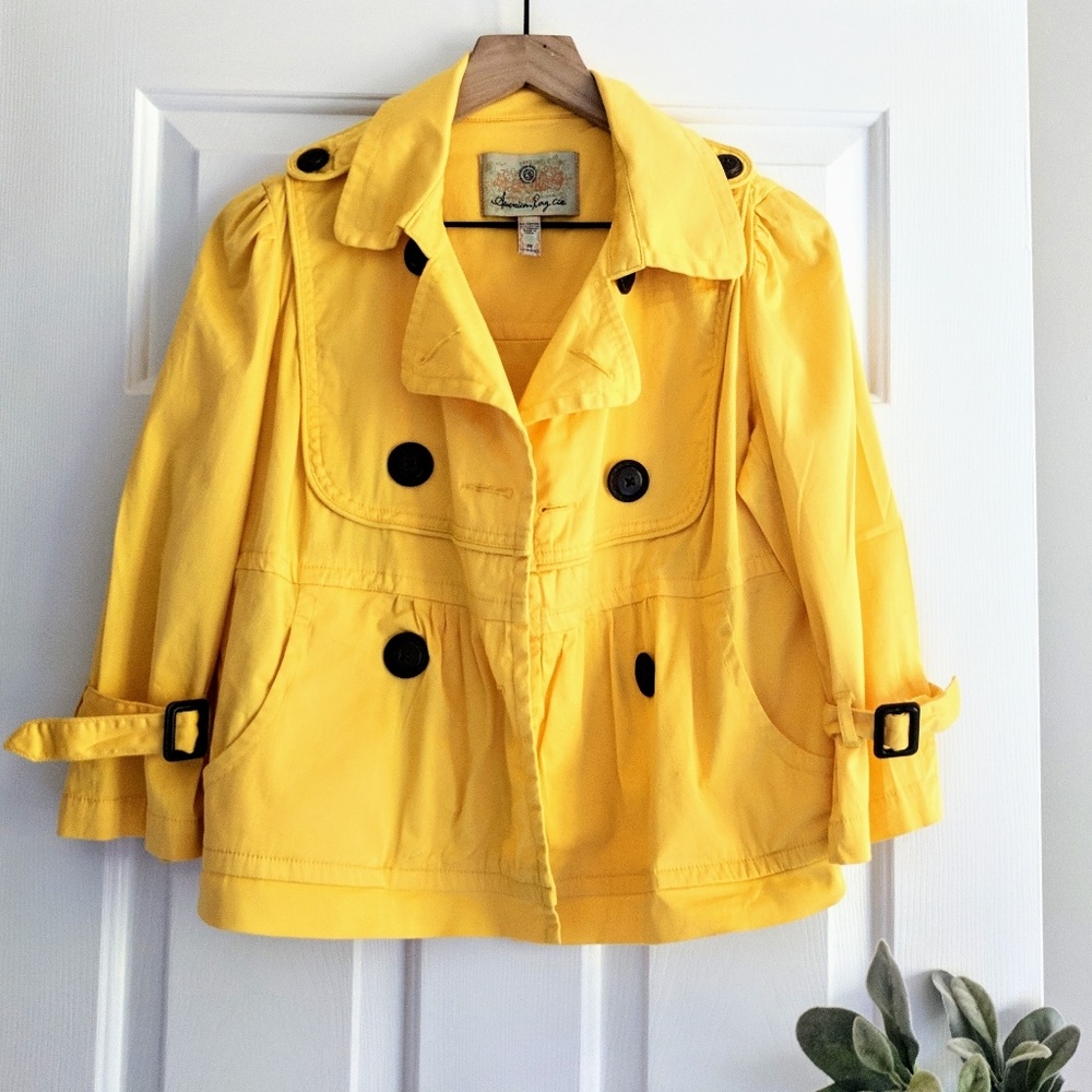 american rag yellow light weight button jacket